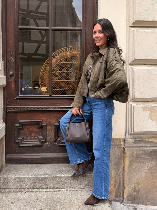 MIDI PUFFY JACKE KHAKI