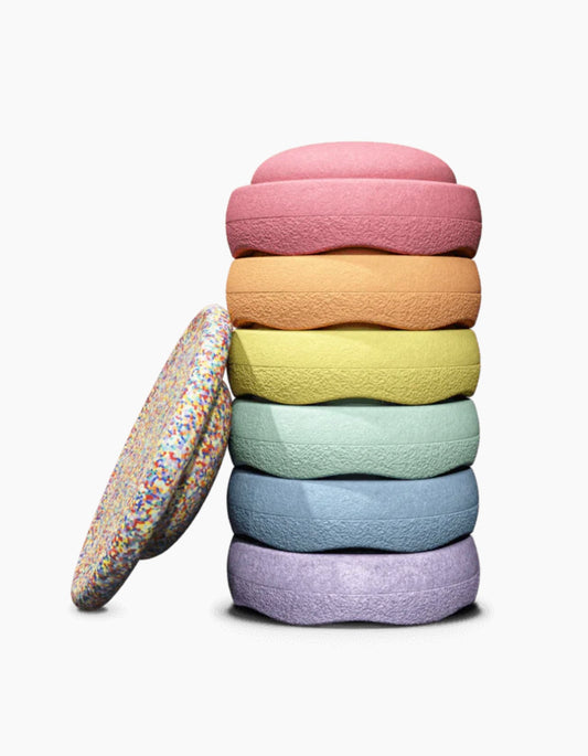 Stapelstein Set 6+1 Rainbow Pastel