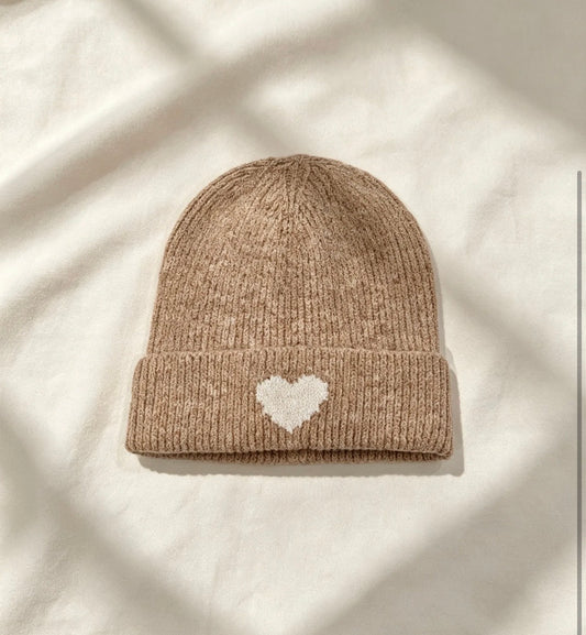 COZY MÜTZE HEART TAUPE