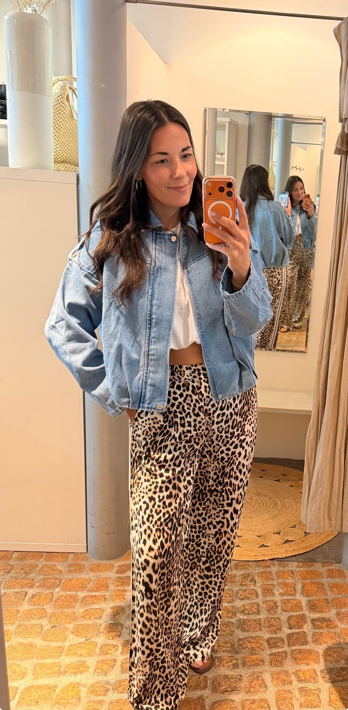 MIDI PUFFY JEANS JACKE