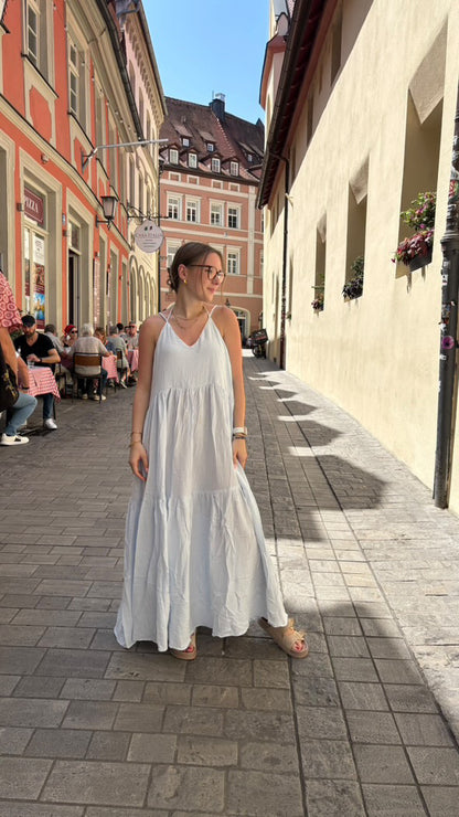 Musselin Maxi Kleid in hellblau