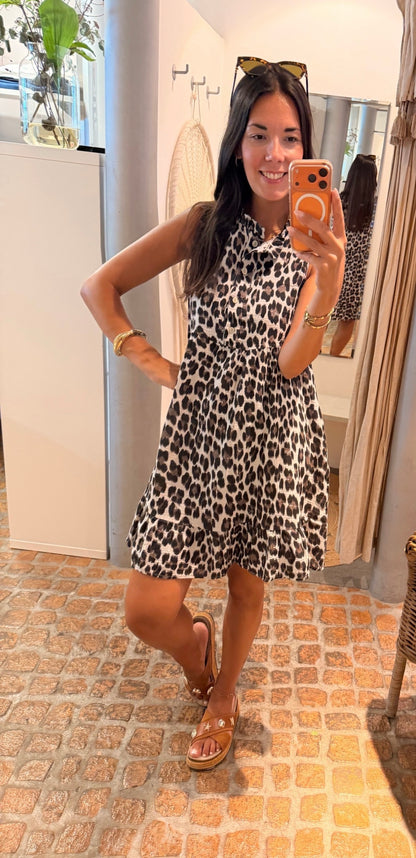 MIDI DRESS MUSSELIN LEO