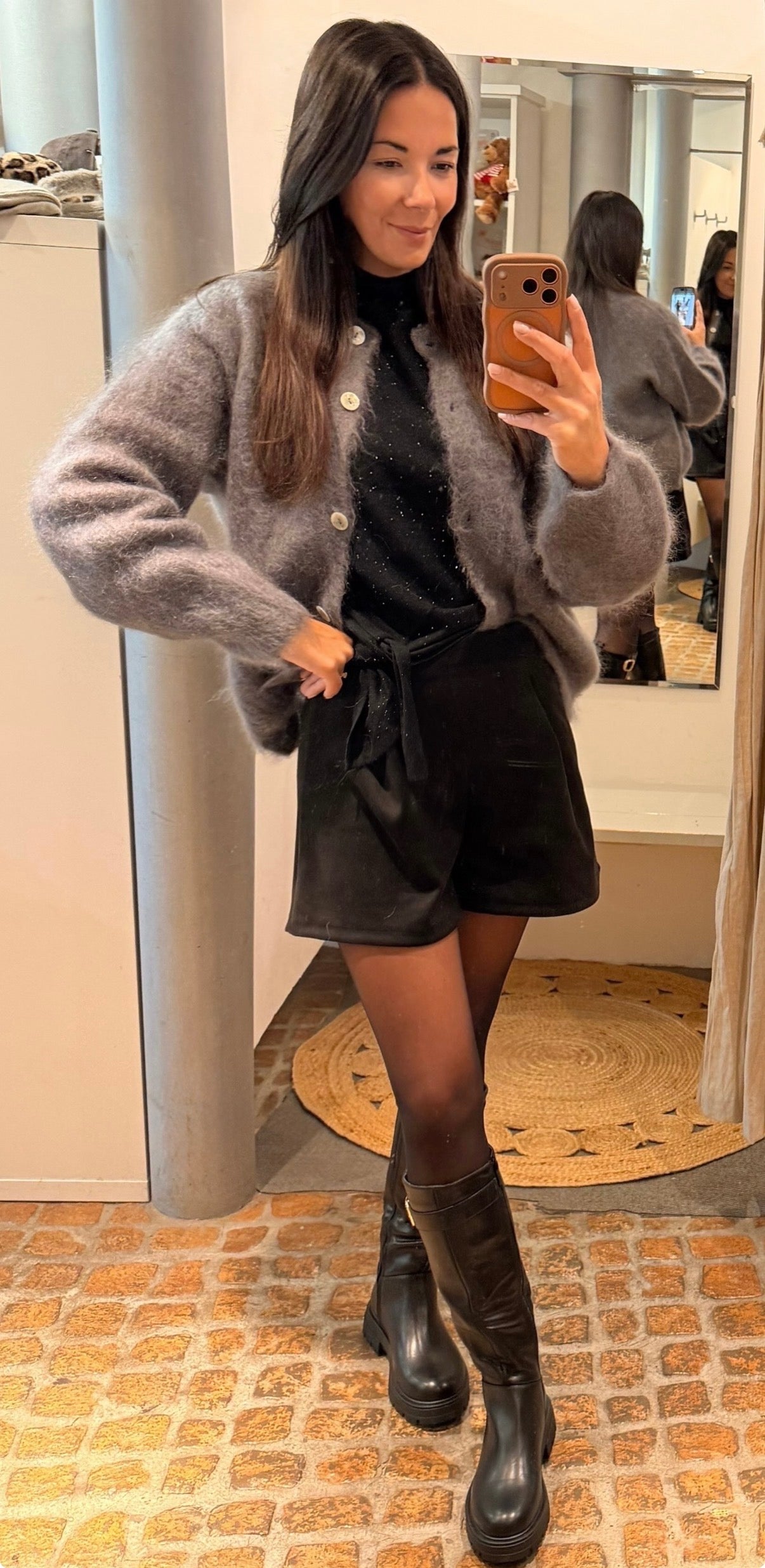 YAYA Strick Shirt mit Pailletten