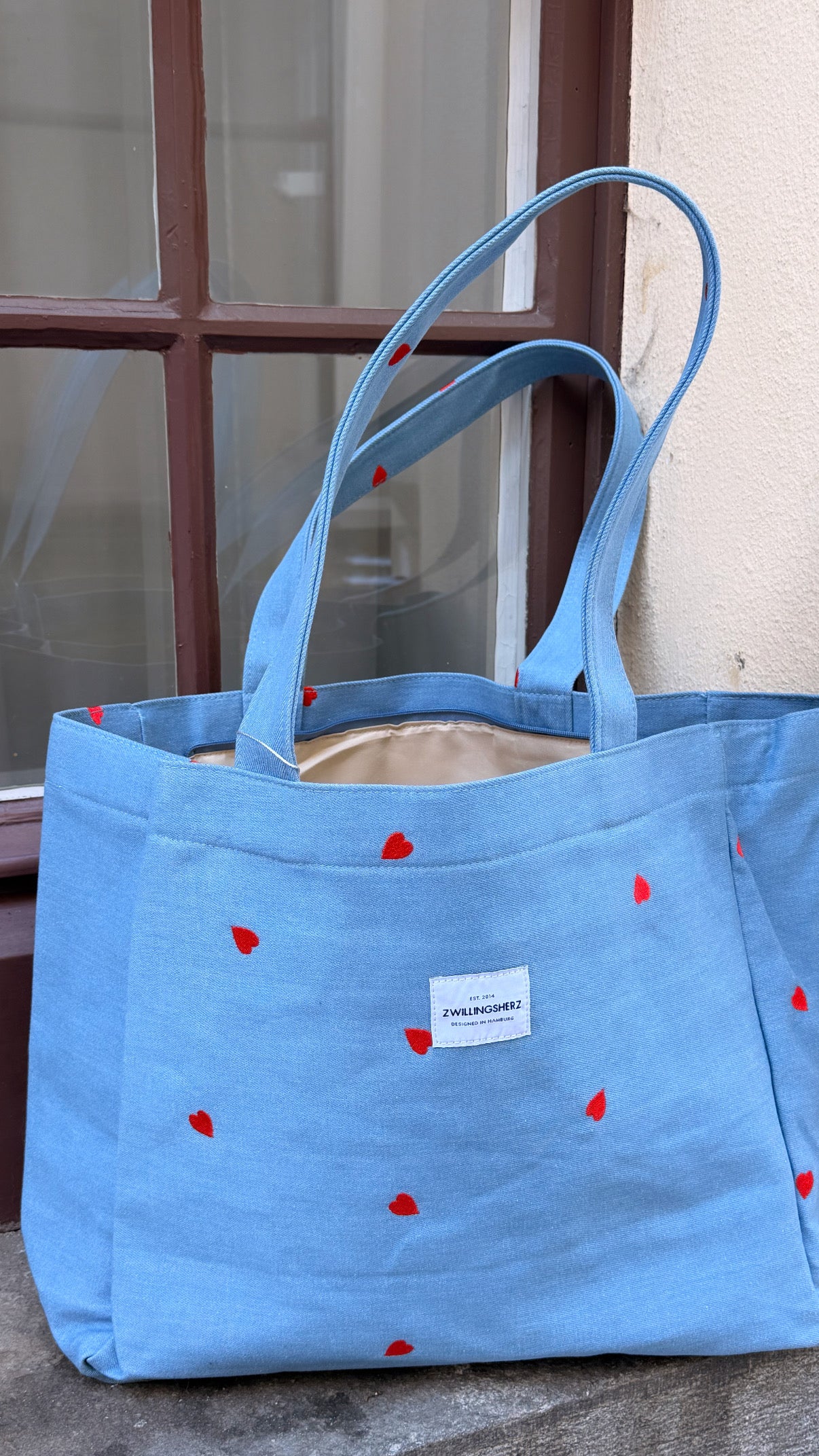 Zwillingsherz Shopper Heart Used Look