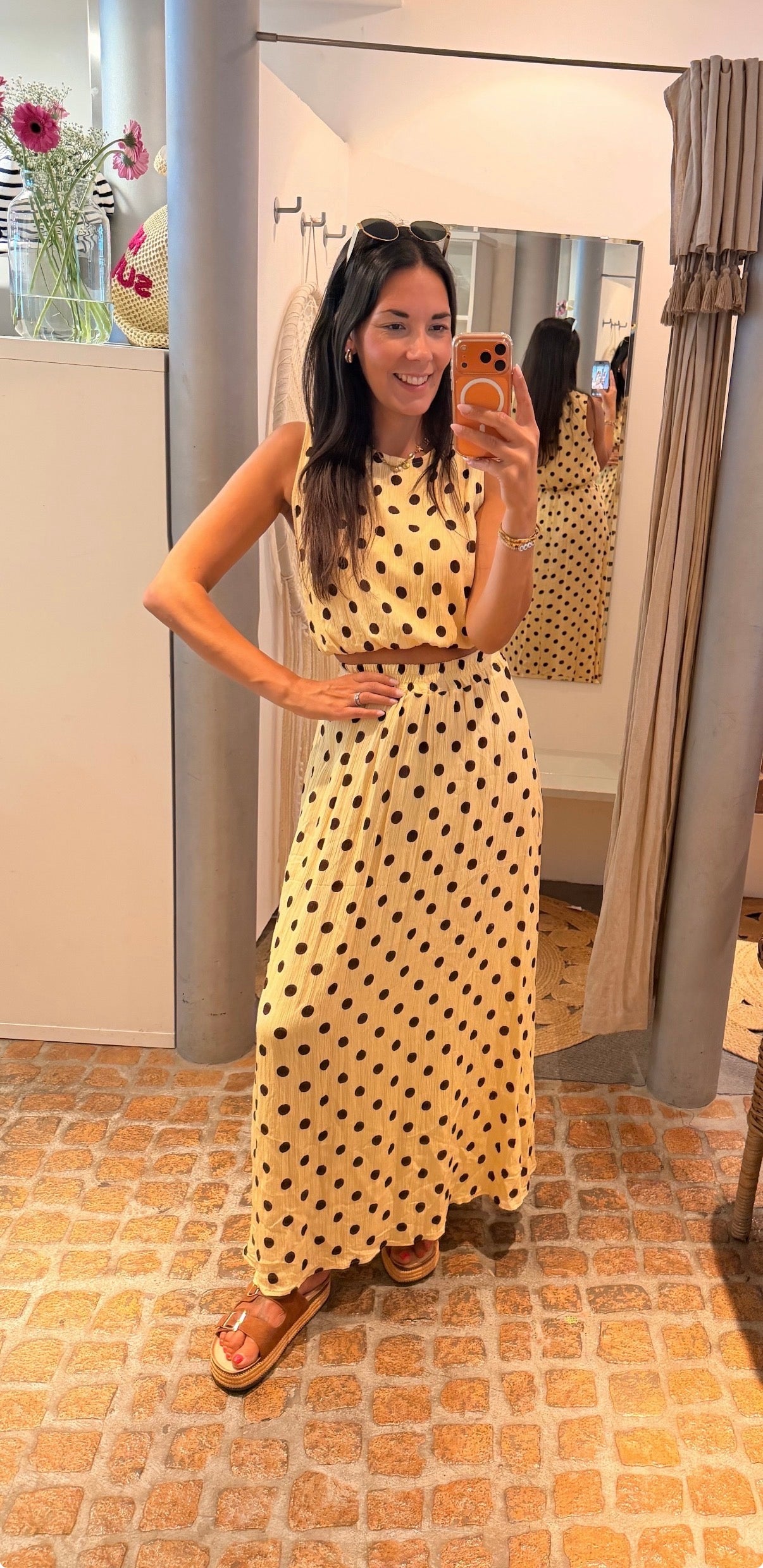 2 Teiler Polka Dots Butter Yellow