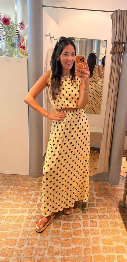 2 Teiler Polka Dots Butter Yellow
