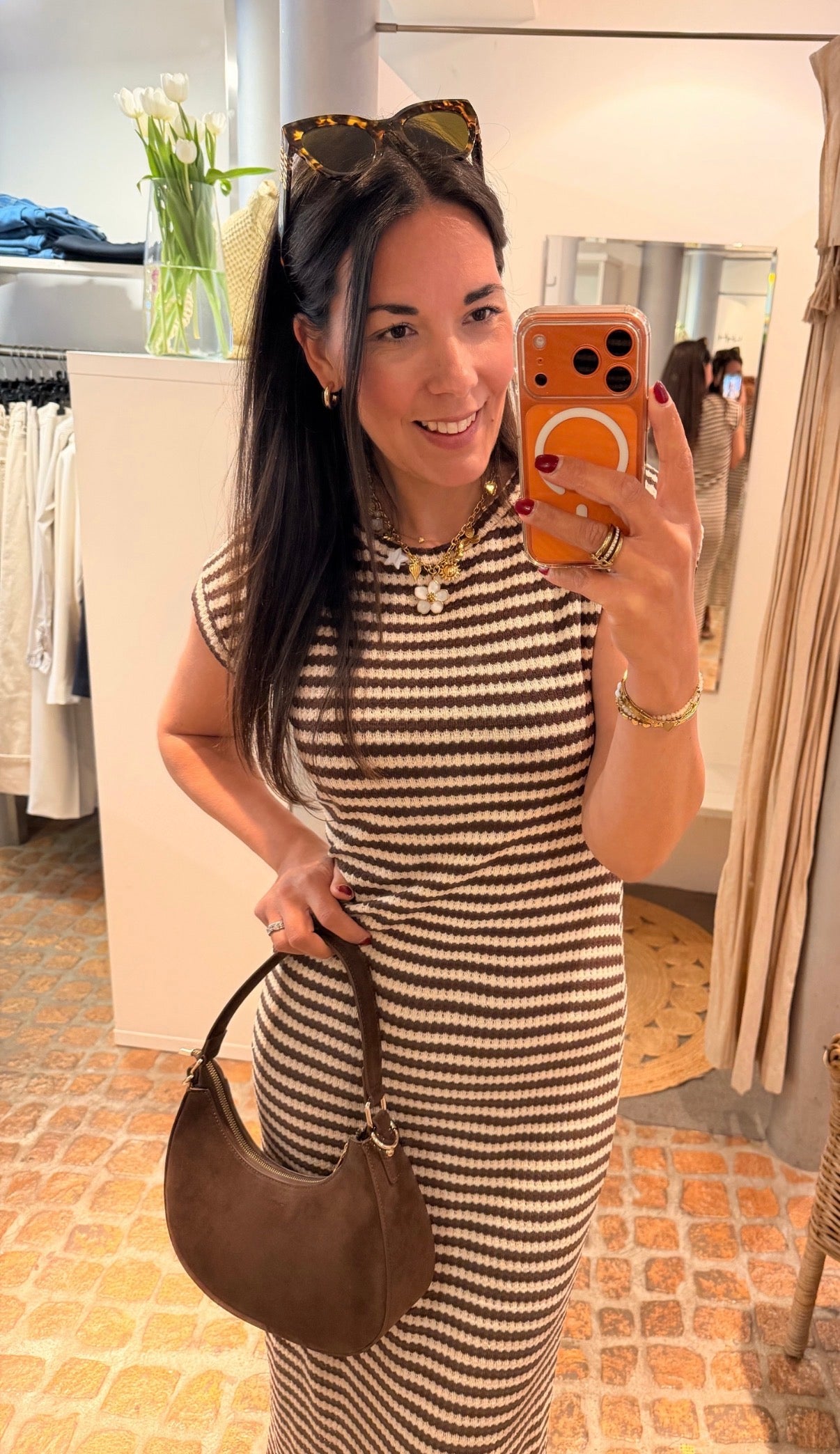 EVERYDAY KLEID STRIPES CHOCO