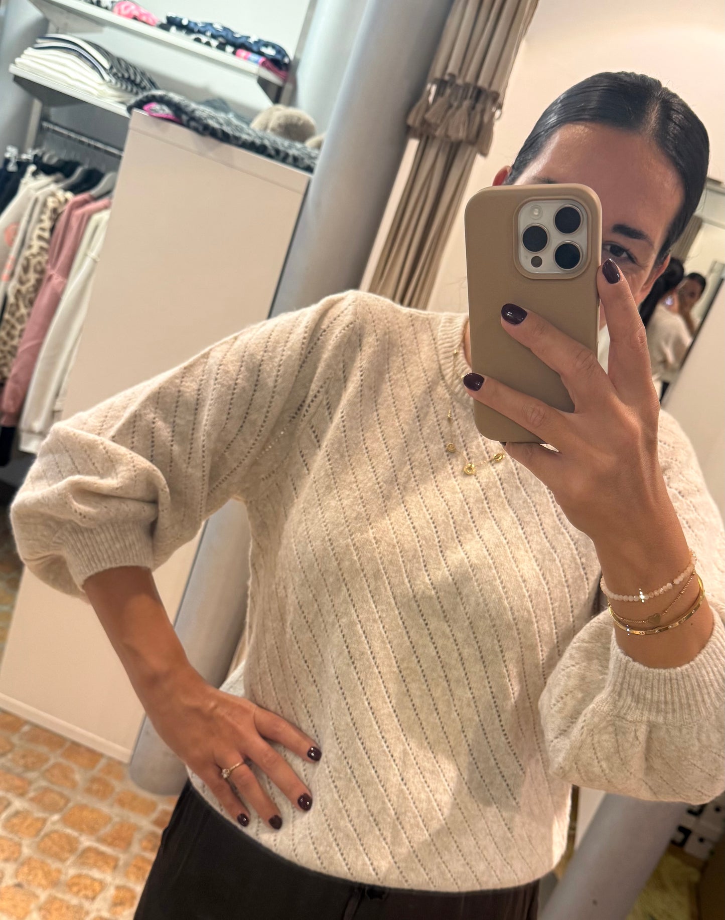 Peppercorn Pullover in beige melange