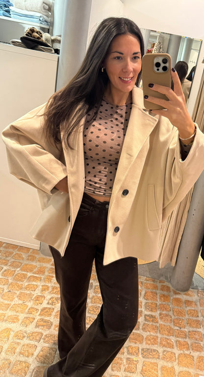 Trenchcoat Jacke Oversized Beige