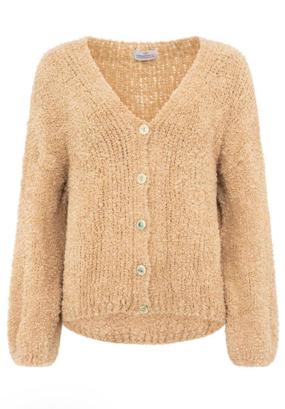 Zwillingsherz Plüsch Cardigan in beige