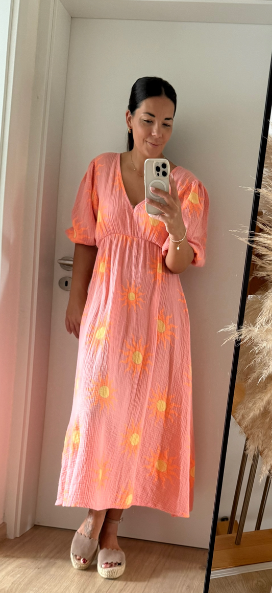 Musselin Kleid SUN apricot