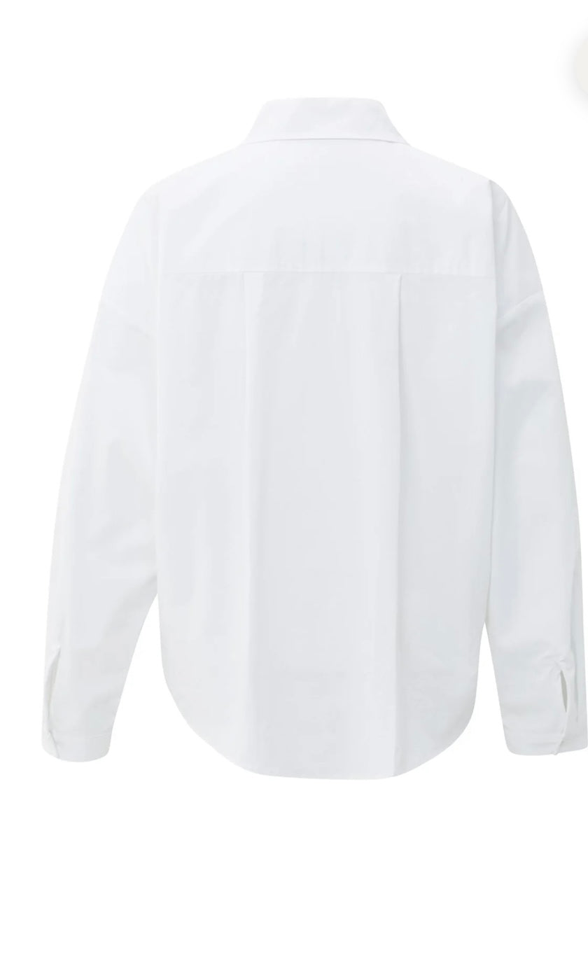 YAYA Bluse mit Plisseefalten in weiß