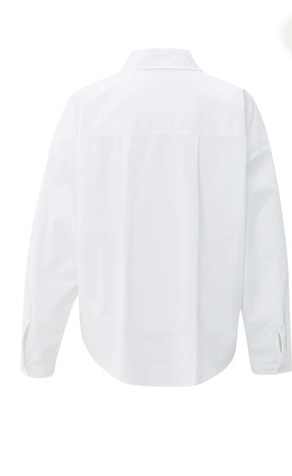 YAYA Bluse mit Plisseefalten in weiß