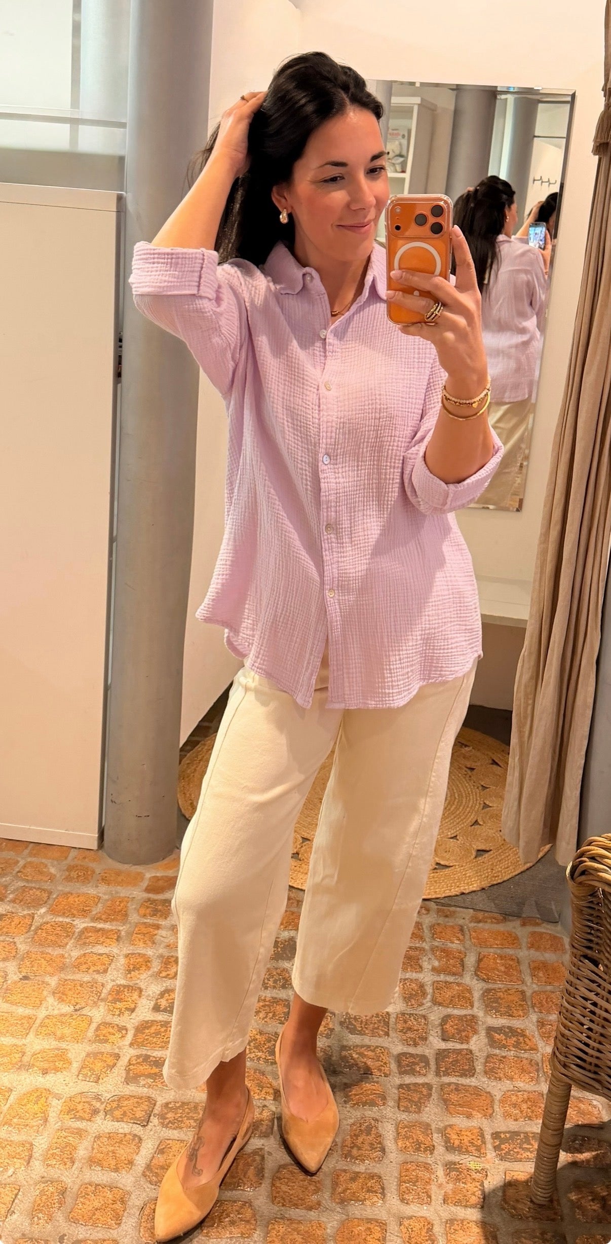 MUSSELIN BLUSE FLIEDER