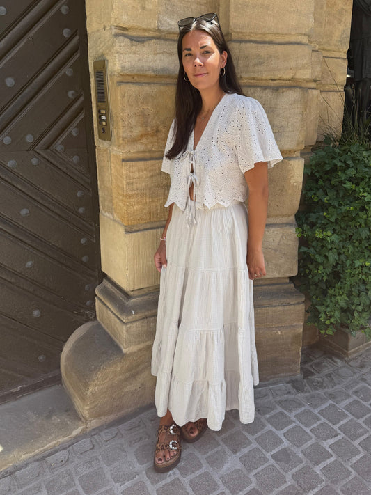 Maxi Rock Musselin in beige