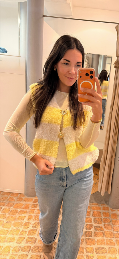 Boucle Weste - Pullunder butter lemon