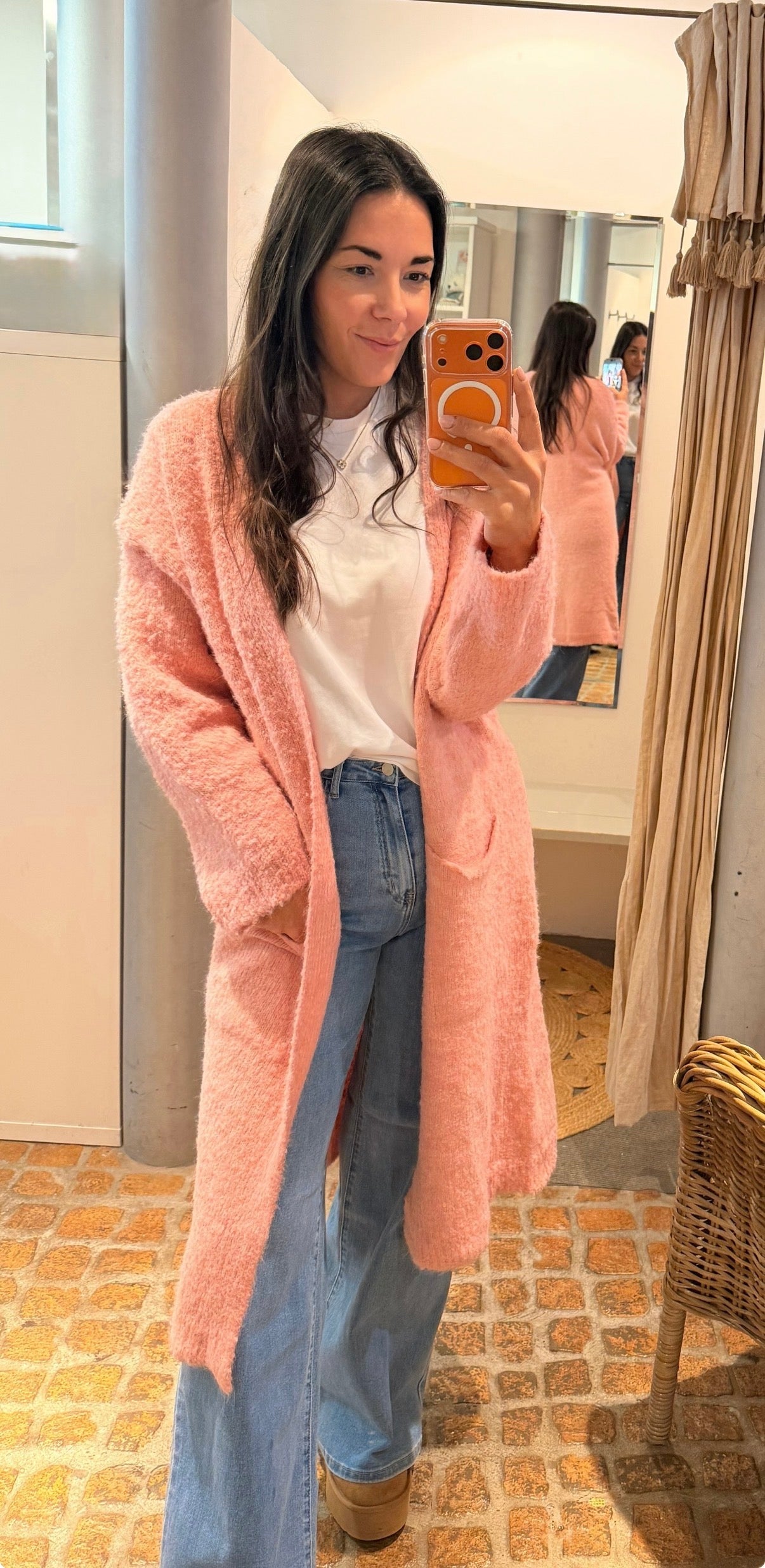 Long Cardigan mit Taschen