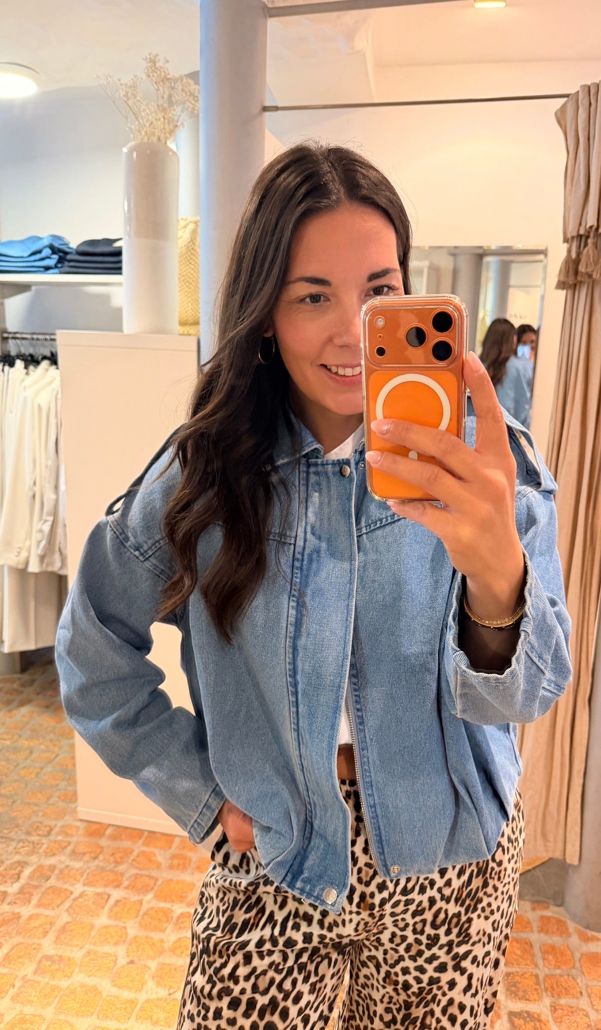 MIDI PUFFY JEANS JACKE