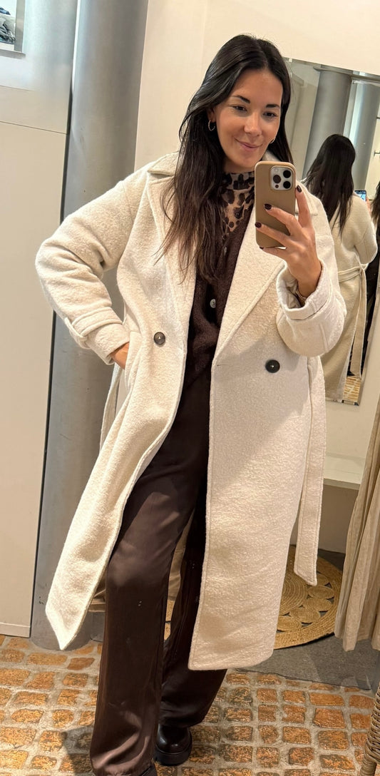 YAYA Oversize Bouclémantel mit Gürtel