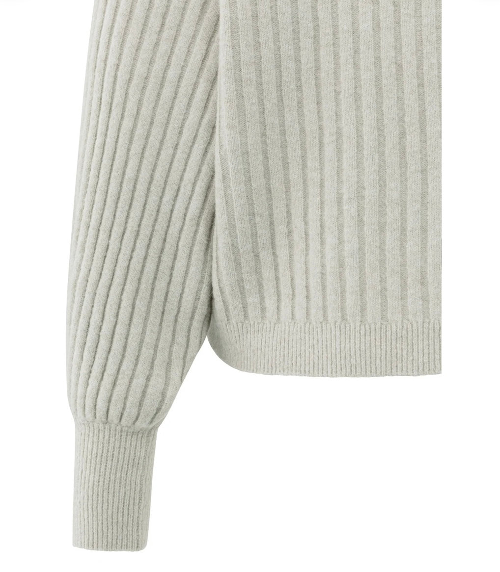YAYA Gerippter Pullover in cloudy grey