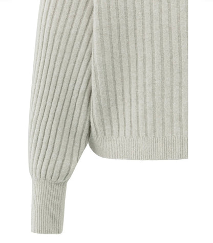 YAYA Gerippter Pullover in cloudy grey