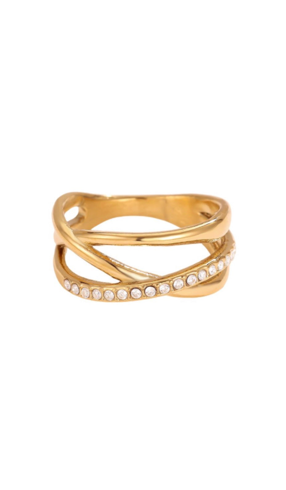 Ring double sparkle gold