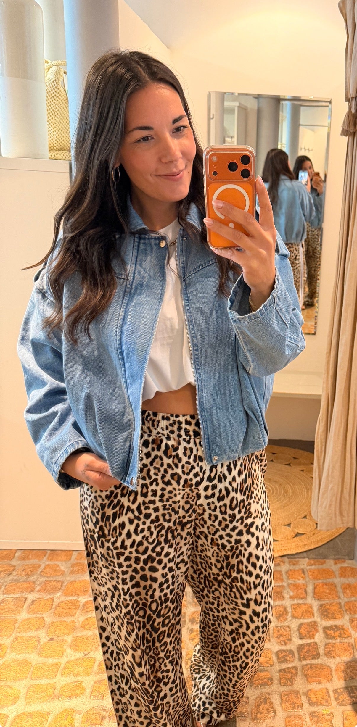 MIDI PUFFY JEANS JACKE