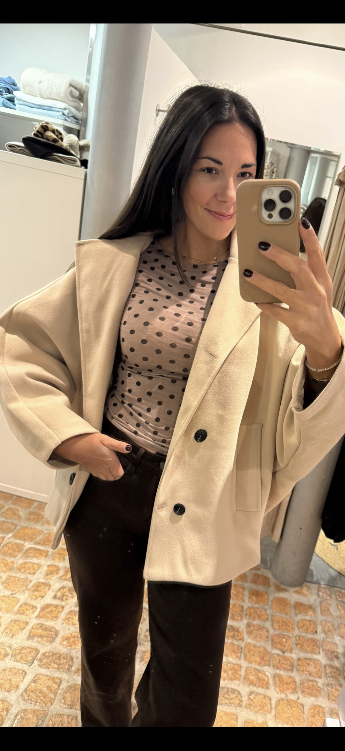 Trenchcoat Jacke Oversized Beige