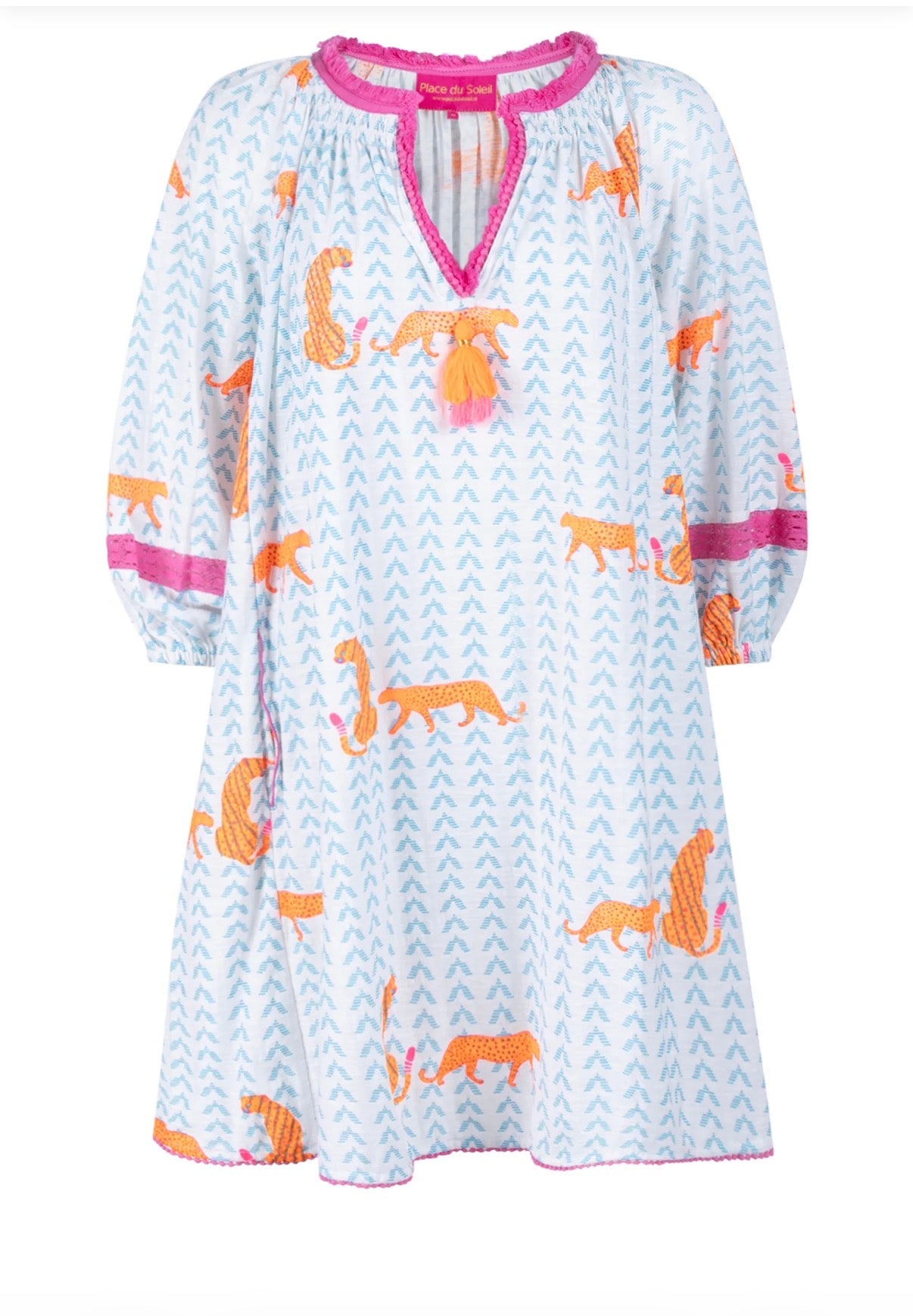 Place Du Soleil Short Dress Neon Tiger