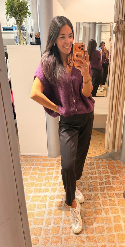 OVERSIZED STRICK PULLUNDER PLUM