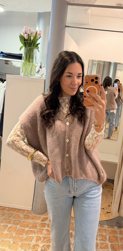 OVERSIZED STRICK PULLUNDER TAUPE