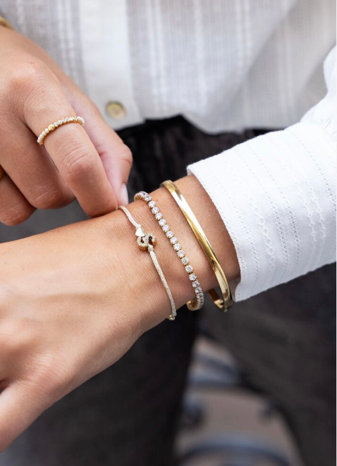 My Jewellery Armband mit Strasssteinen gold