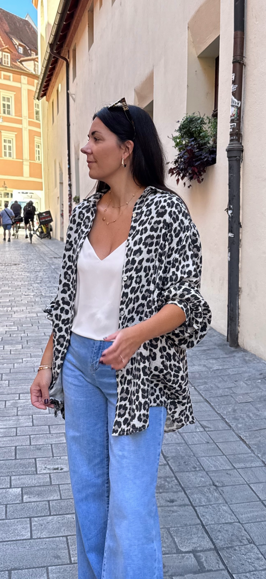 MUSSELIN BLUSE LEO OVERSIZED