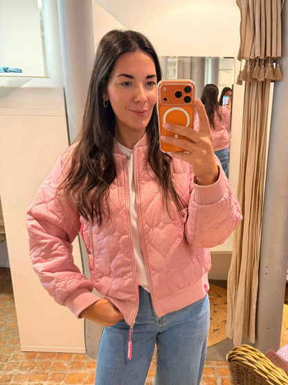Zwillingsherz Bomberjacke BE HAPPY in rosé