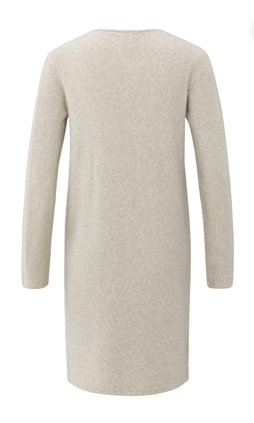 YAYA long Cardigan mit Weste im Zopfmuster