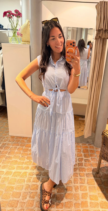 LONG KLEID BLUE STRIPES