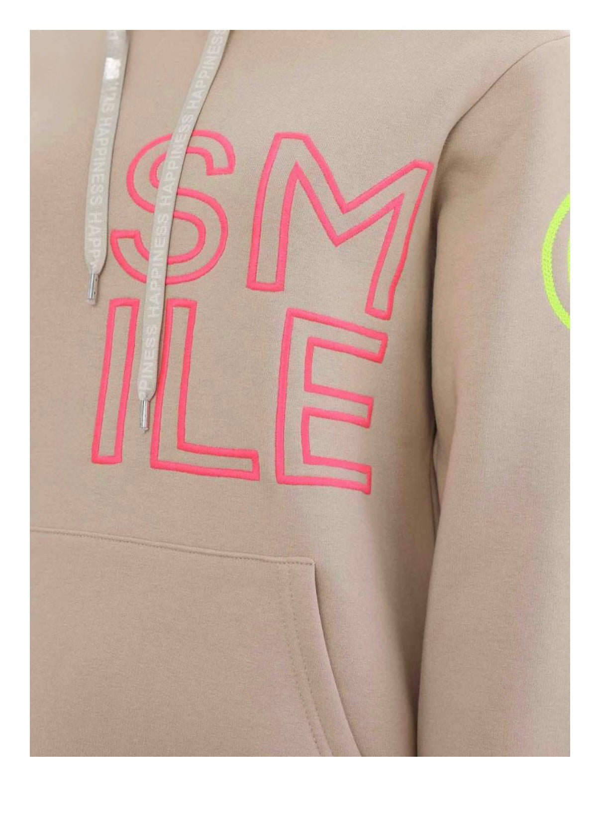 Zwillingsherz Hoodie SMILE in beige