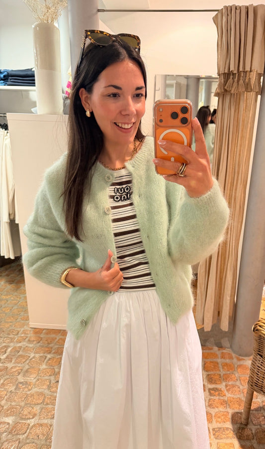 MOHAIR CARDIGAN MINT