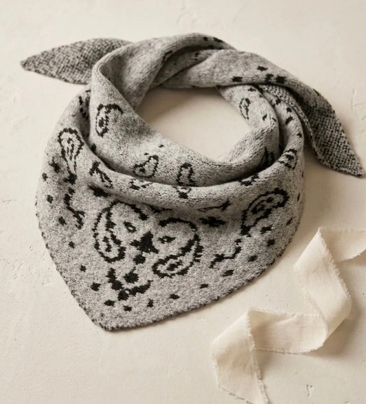 COZY MIDI SCHAL PAISLEY GREY