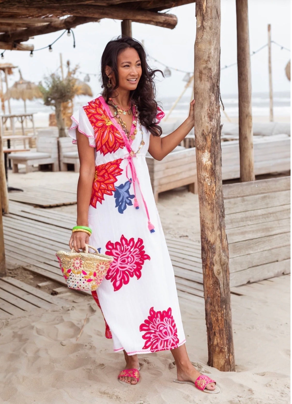 Place Du Soleil Midi Dress Big Flower