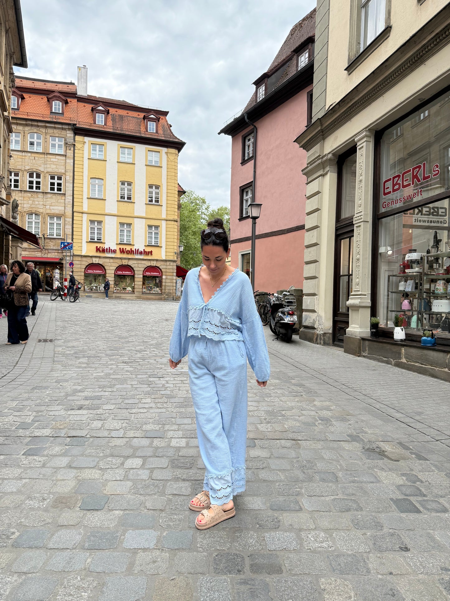 Musselin Set in hellblau
