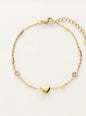 My Jewellery Minimalistisches Armband mit Herz und Strasssteinen gold