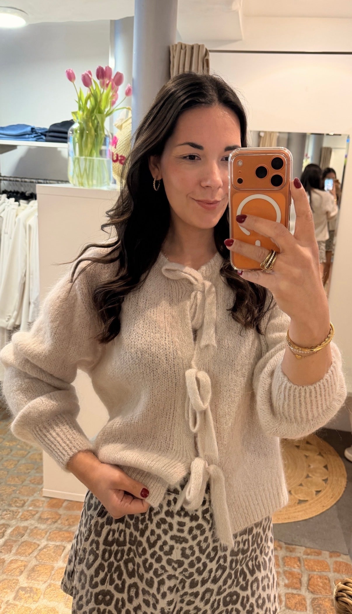 CARDIGAN SCHLEIFEN BEIGE