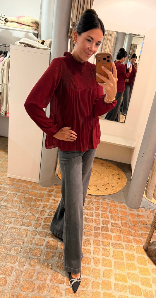 YAYA Jeans mit hohem Bund und weitem Bein grey denim