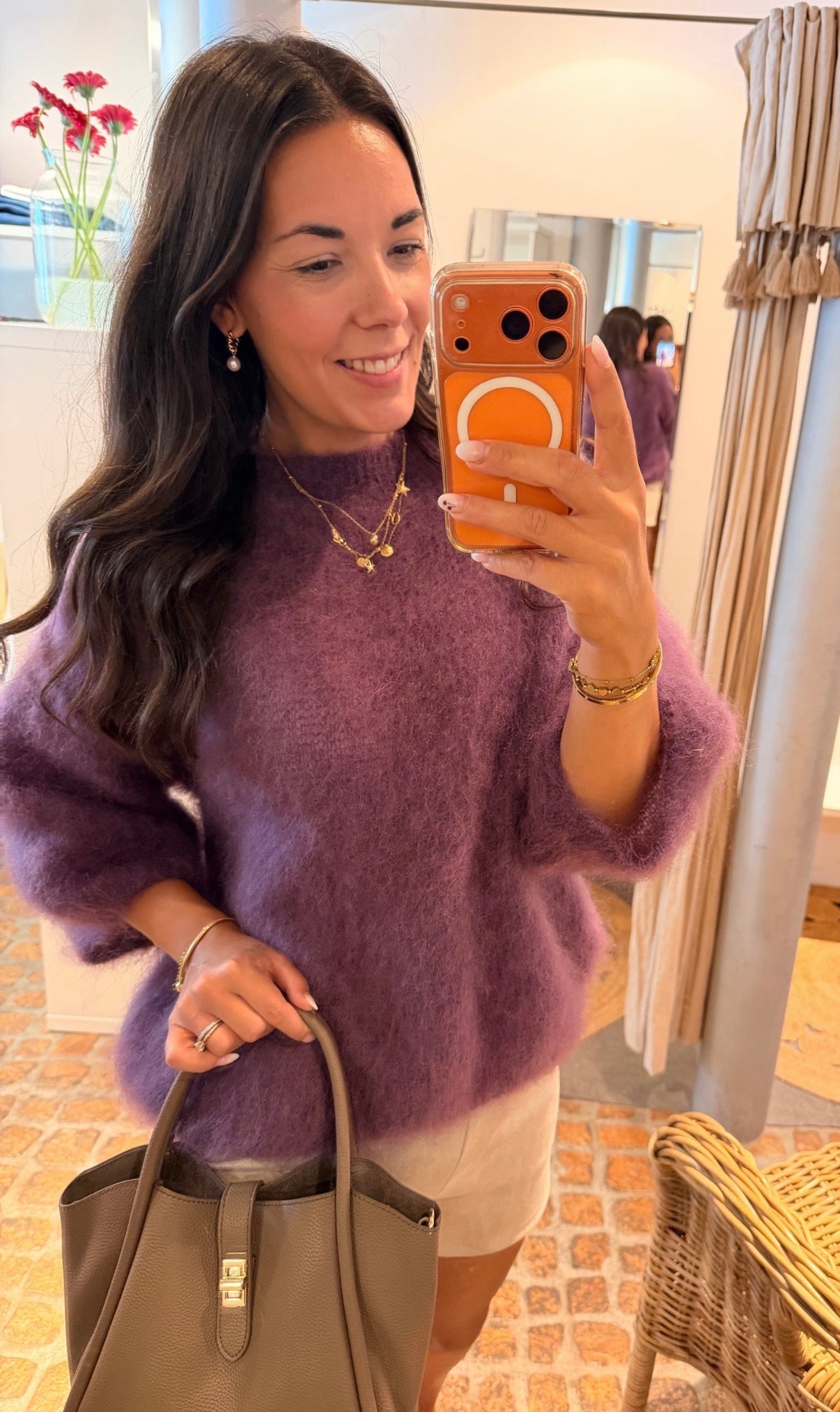 MOHAIR MIDI PULLI PLUM