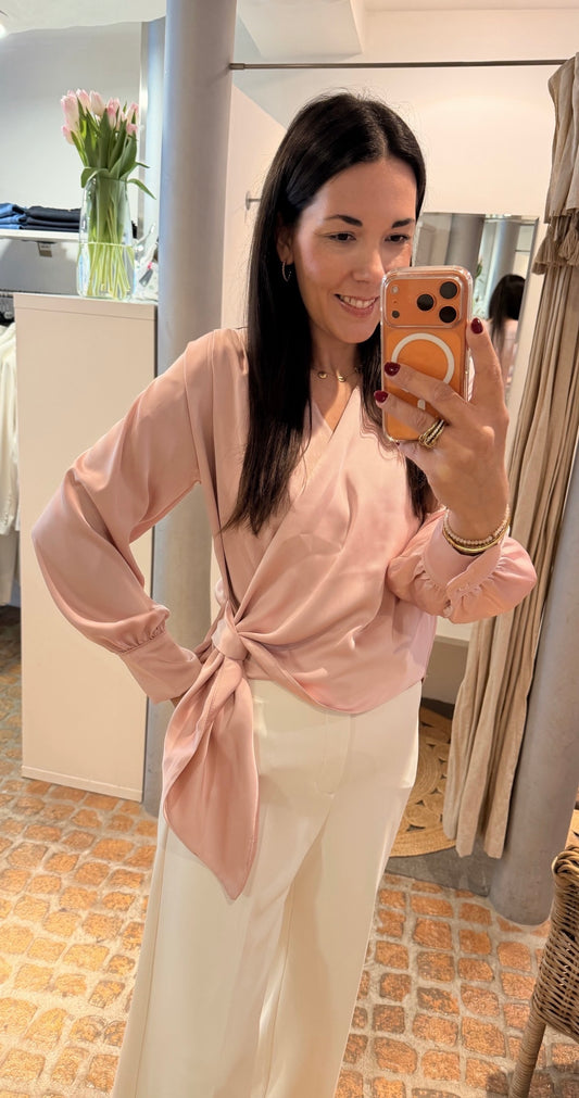 SATIN BLUSE MAUVE