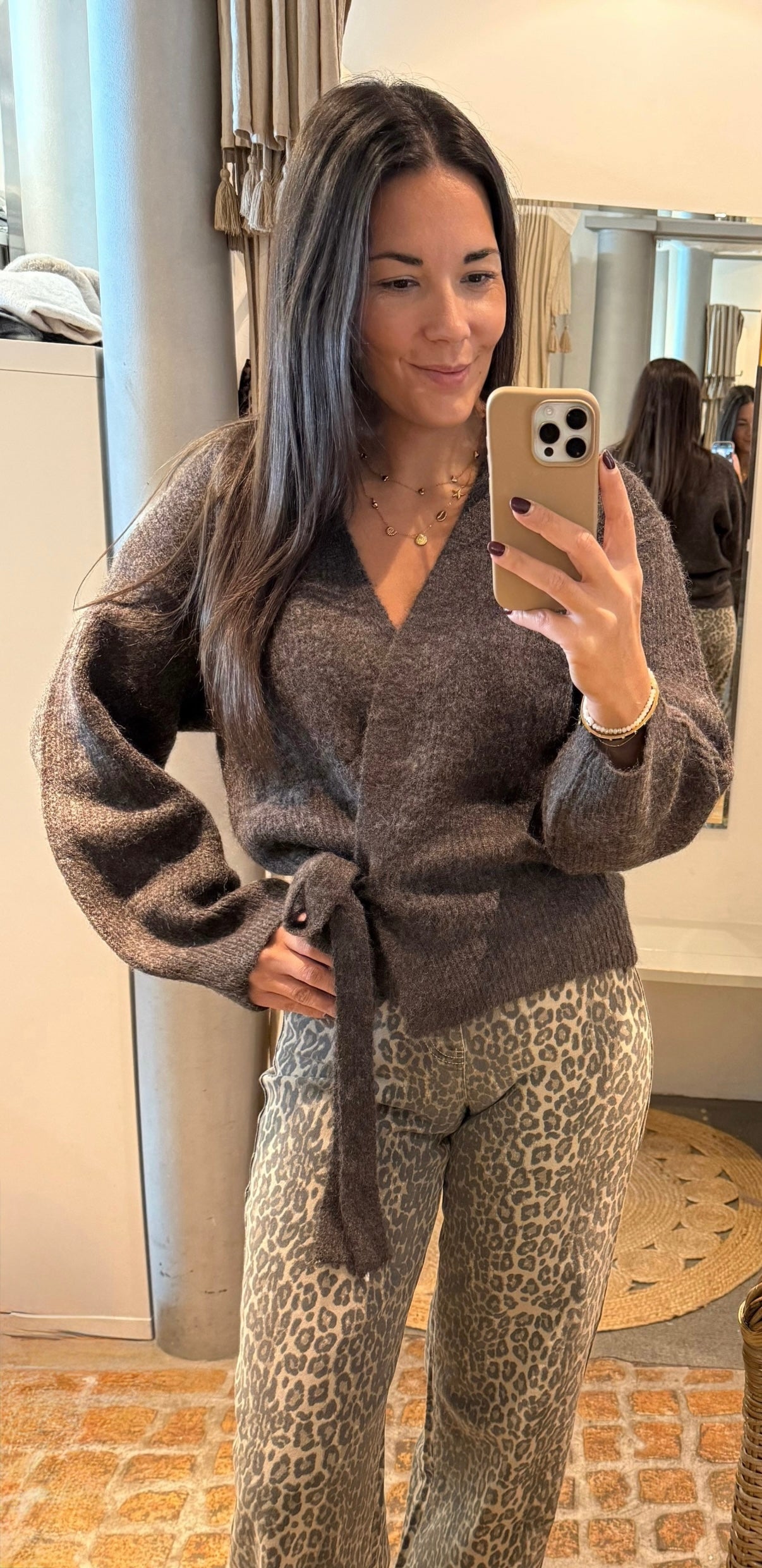 Wickelcardigan in braun