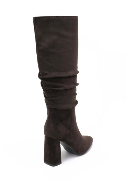 HIGH BOOTS WILDLEDER SCHOKOBRAUN