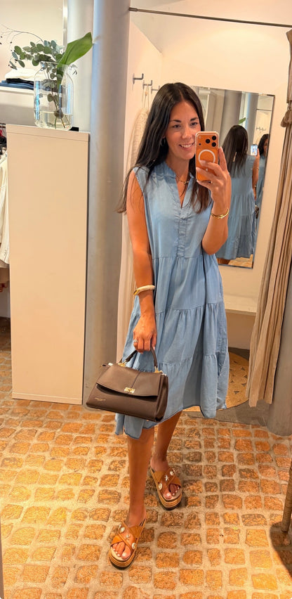 MIDI DRESS TENCEL DENIM