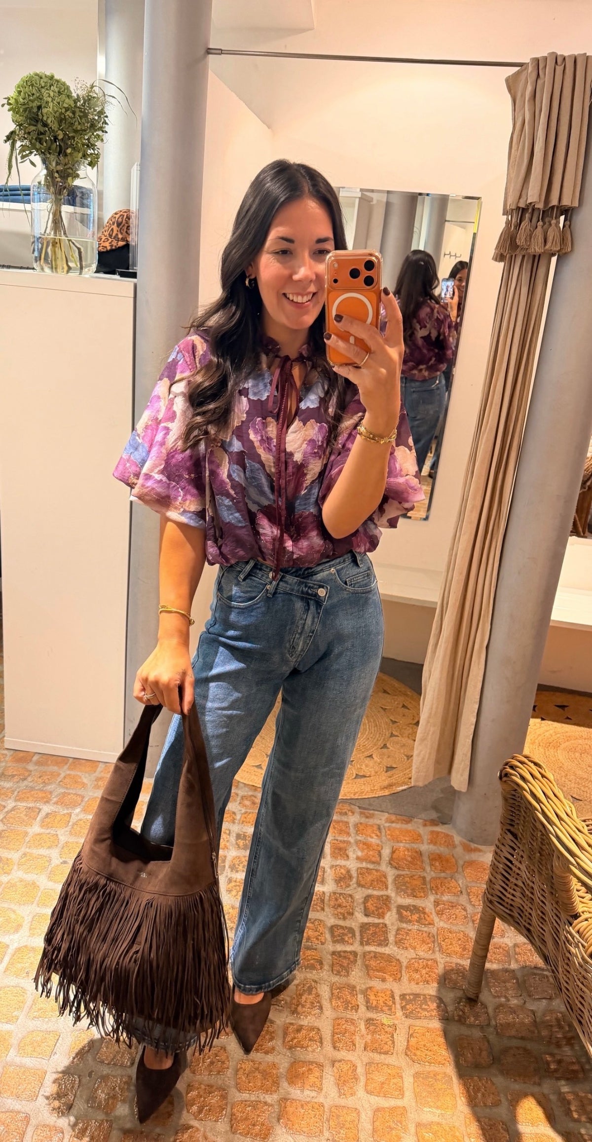 BLUMEN BLUSE NECKTIE
